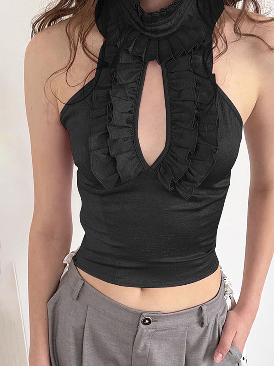 

LULU & SKY Styled Back Top, Black