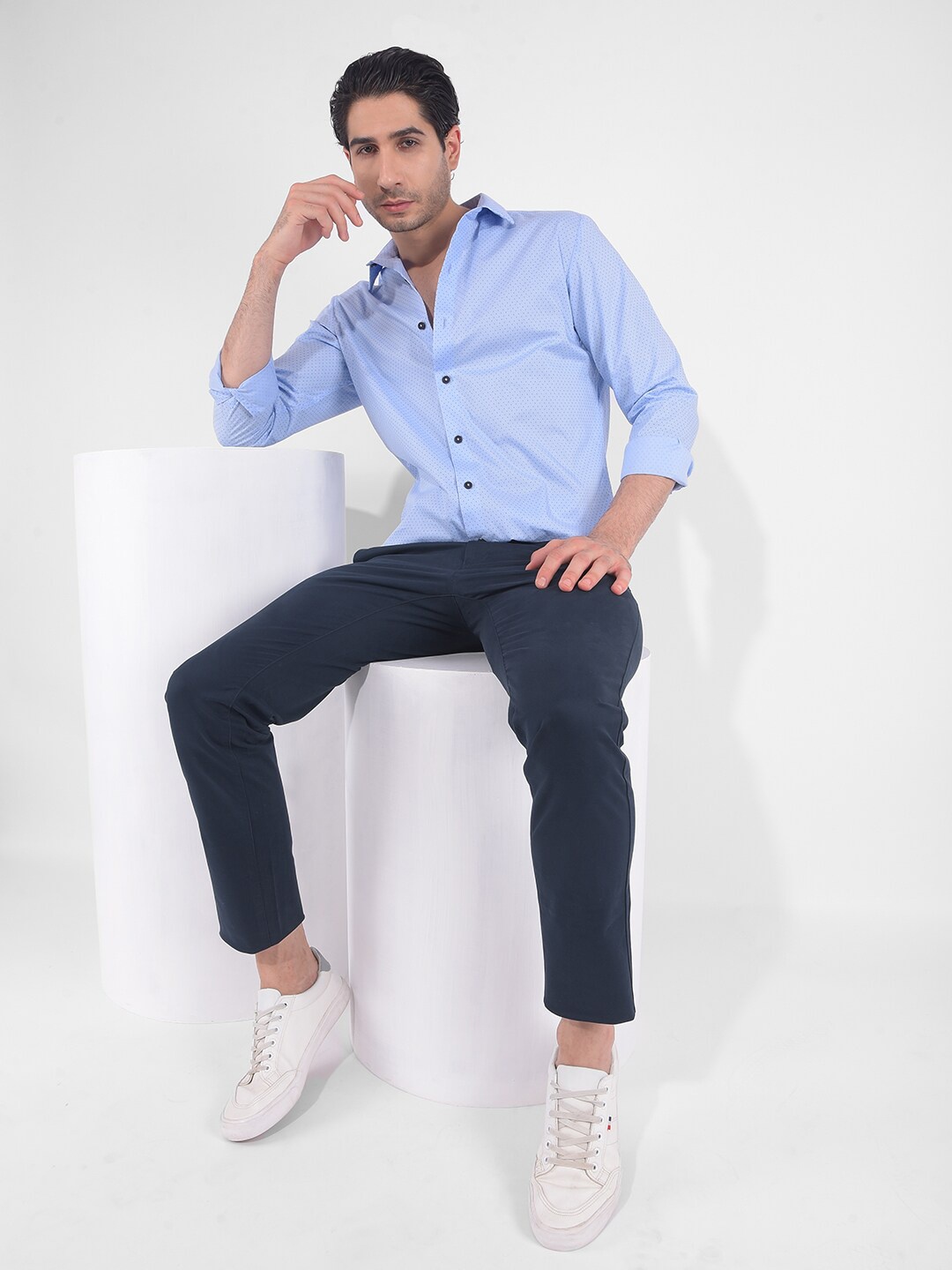 

Numero Uno Men Polka Dots Slim Fit Shirt, Blue