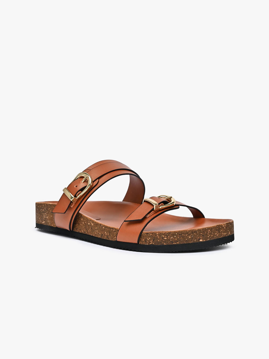 

RIVR Open Toe Flats, Tan