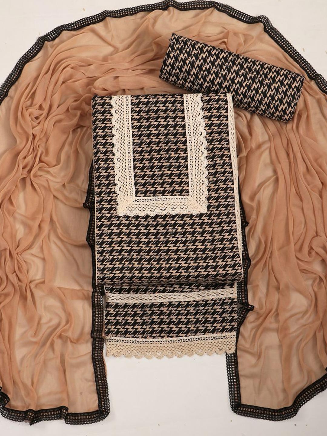 

ASISA Embroidered Unstitched Dress Material, Beige