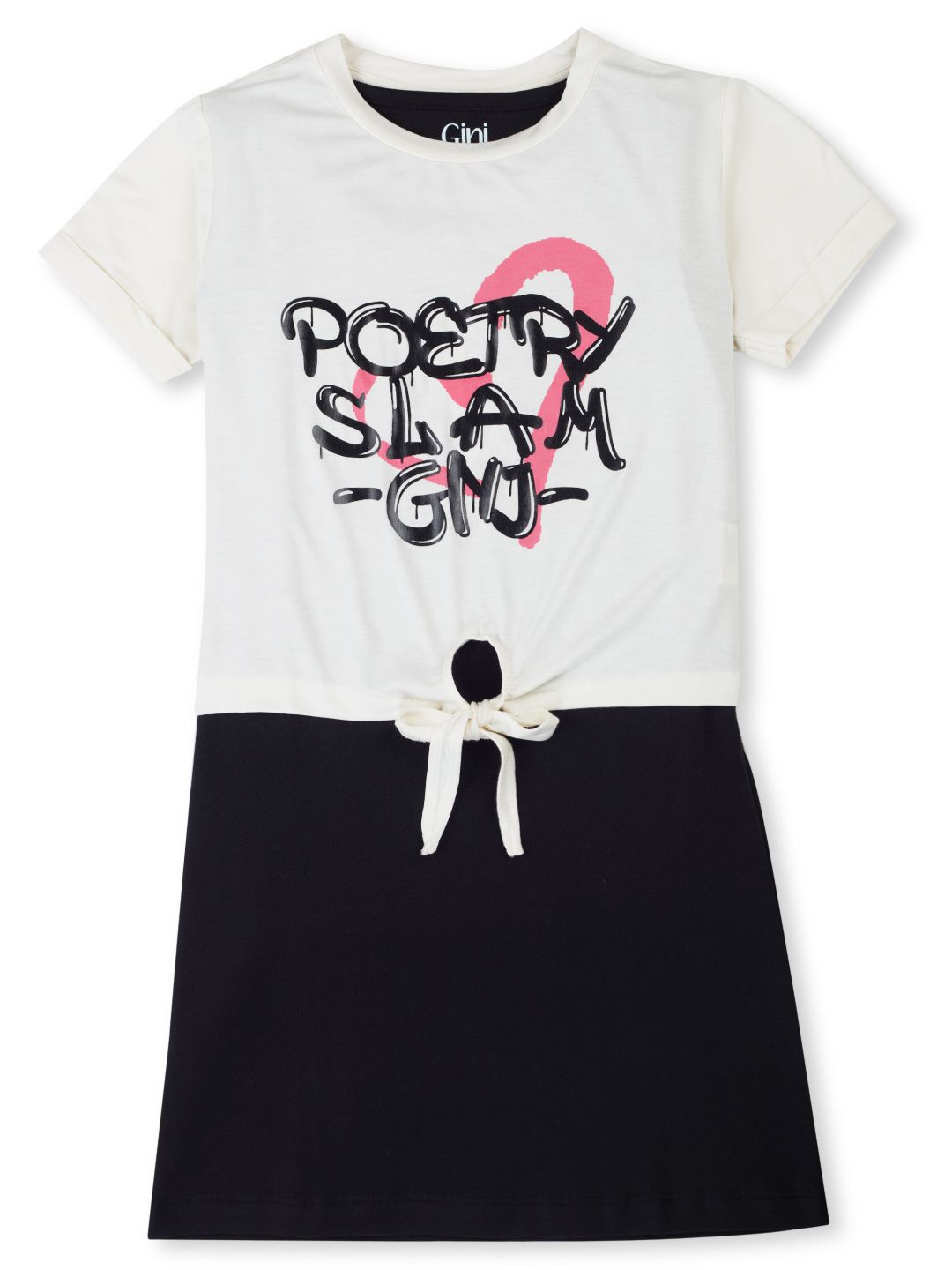 

Gini and Jony Girls Colourblocked T-shirt Dress, Black