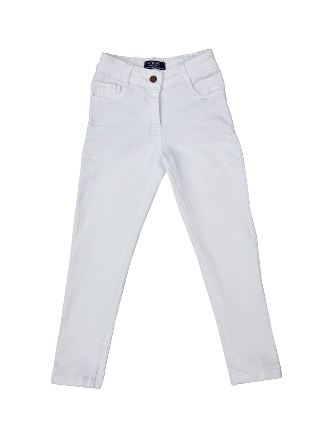 

Peppermint Girls Cotton Mid Rise Straight Fit Chinos, White