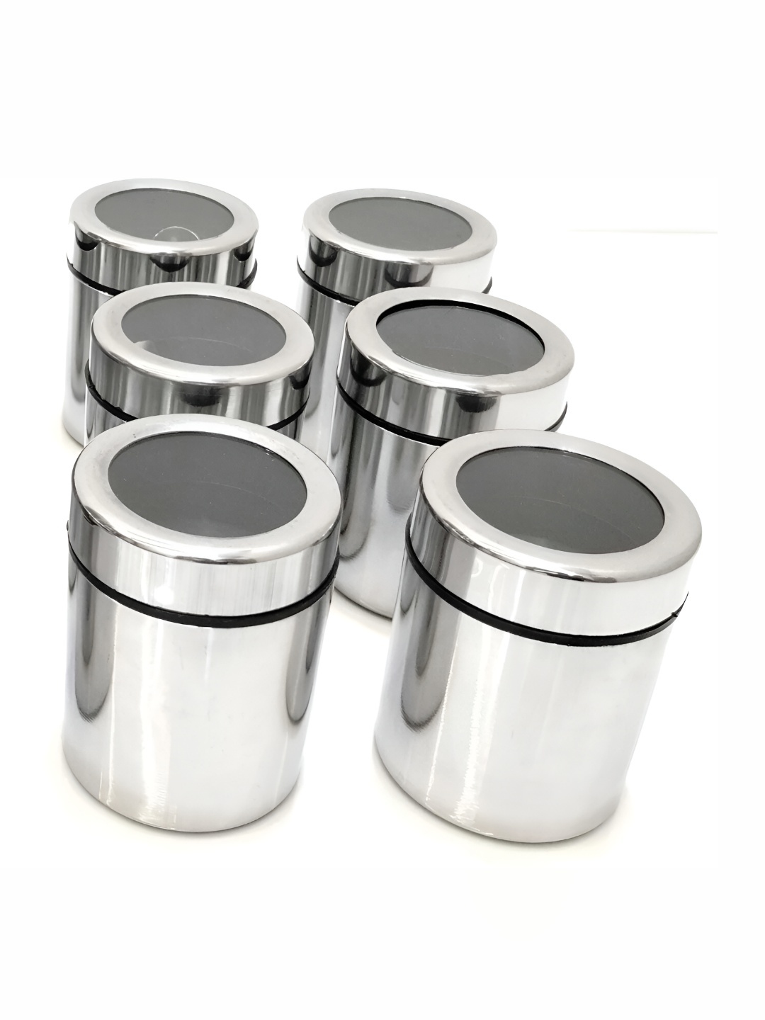 

STEEPLE Silver toned 6 Piece Stainless Steel Spice Box Set 200ml