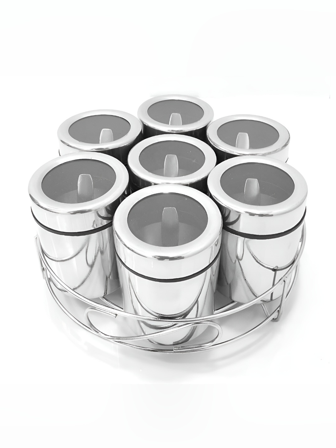 

STEEPLE 7 Pieces Stainless Steel Containers 1.26 L Each, Silver