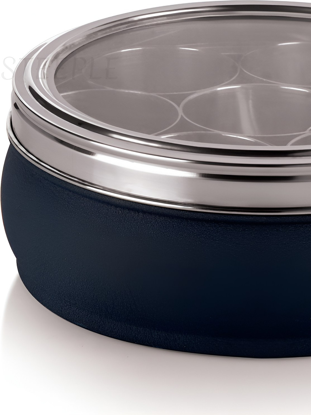 

STEEPLE 7-Pcs Blue Stainless Steel Spice Box Set With Stand