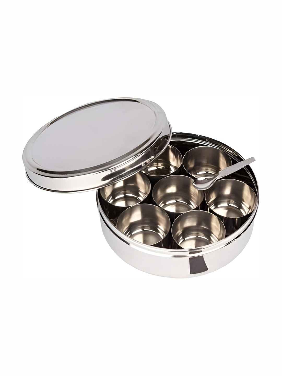 

STEEPLE Silver toned 8 Pieces Stainless Steel Spice Box