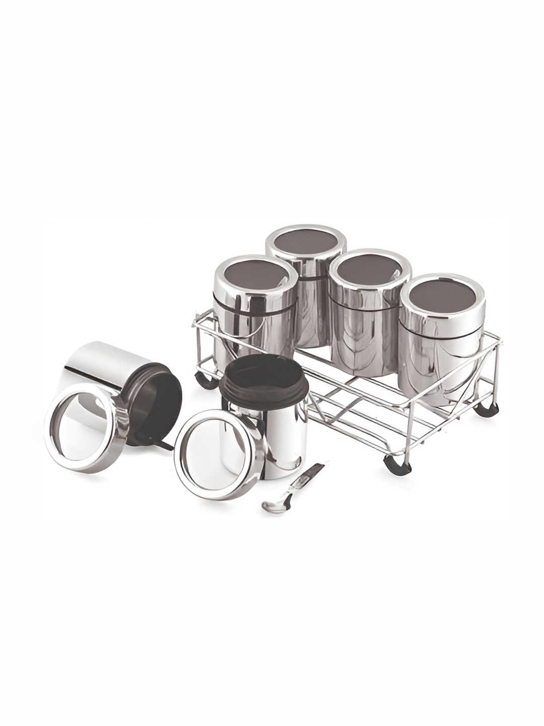 

STEEPLE Silver-Toned 6 Pieces Stainless Steel Spice Box