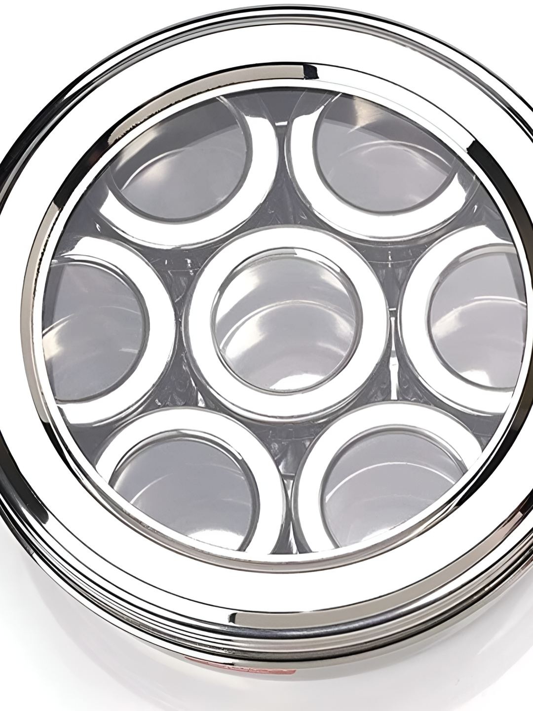 

STEEPLE Silver-Toned 7 Pieces Stainless Steel Spice Box Set