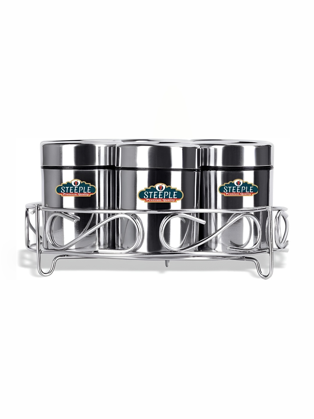 

STEEPLE 7 Pcs Stainless Steel Canister Container, Silver