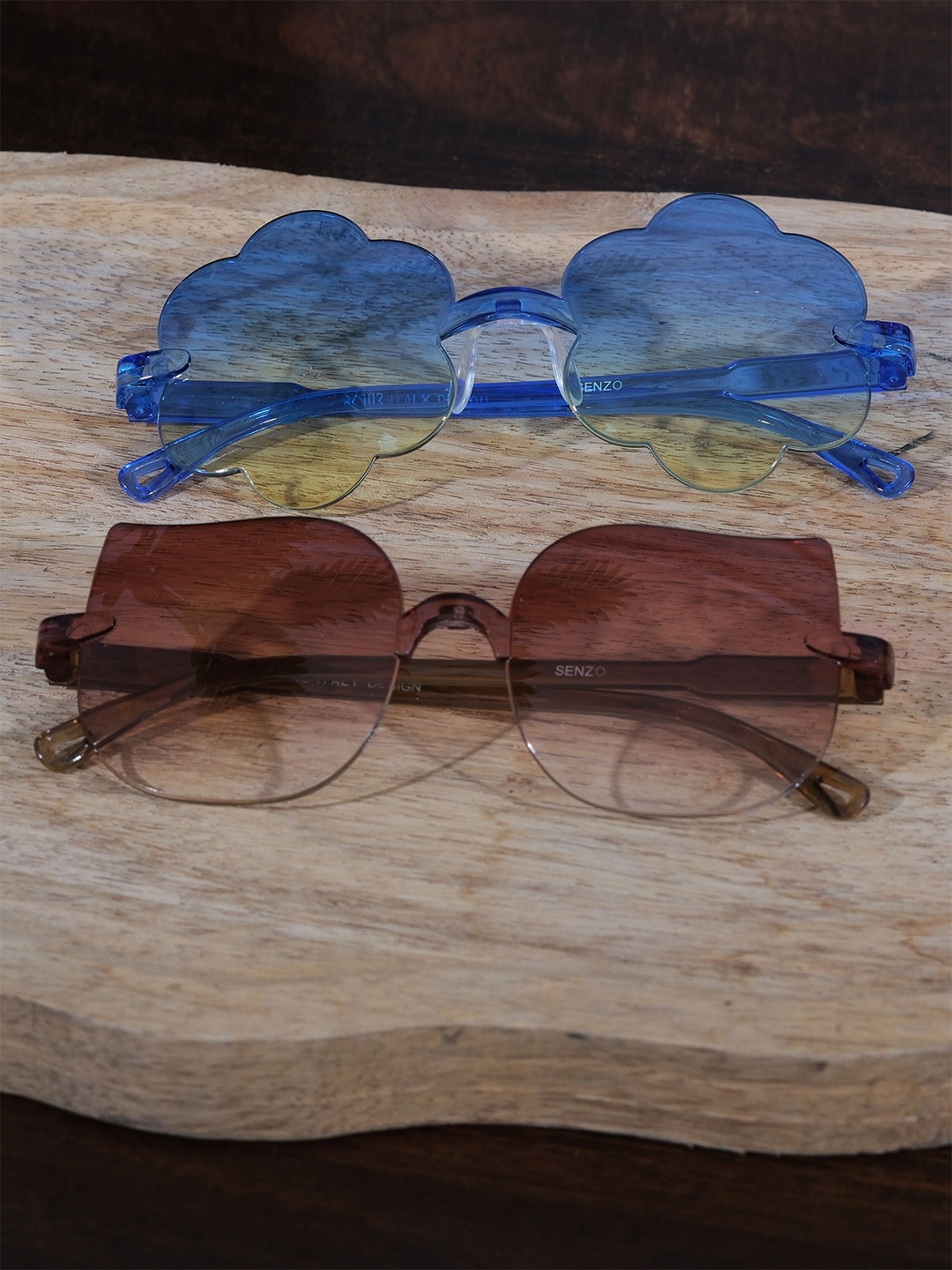 

DukieKooky Kids Pack of 2 Sunglasses with UV Protected Lens DKSG437C-435D, Brown