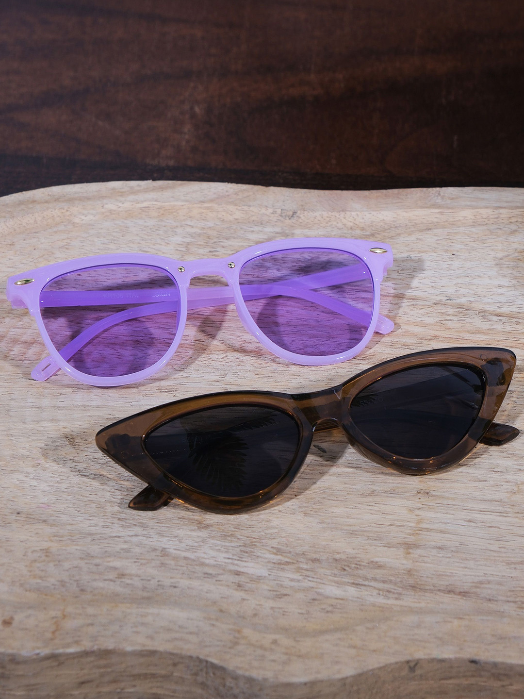 

DukieKooky Kids Set Of 2 Wayfarer Sunglasses with UV Protected Lens DKSG410I-433B, Purple