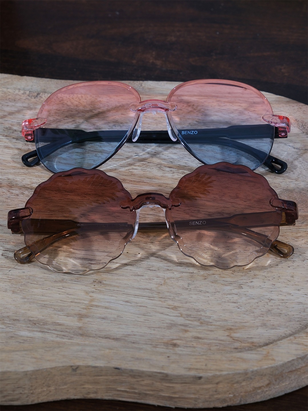 

DukieKooky Kids Pack Of 2 Aviator Sunglasses with UV Protected Lens DKSG436A, Brown