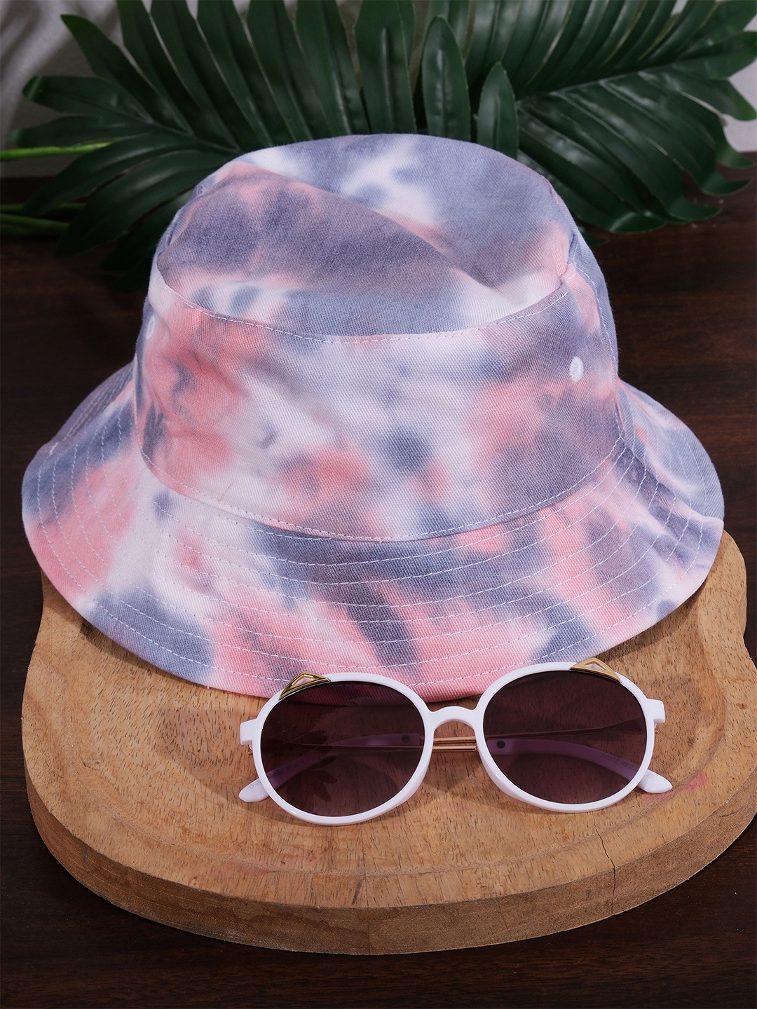 

DukieKooky Kids UV Protected Lens Round Sunglasses With Bucket Hat DKCP24E-363E, Black