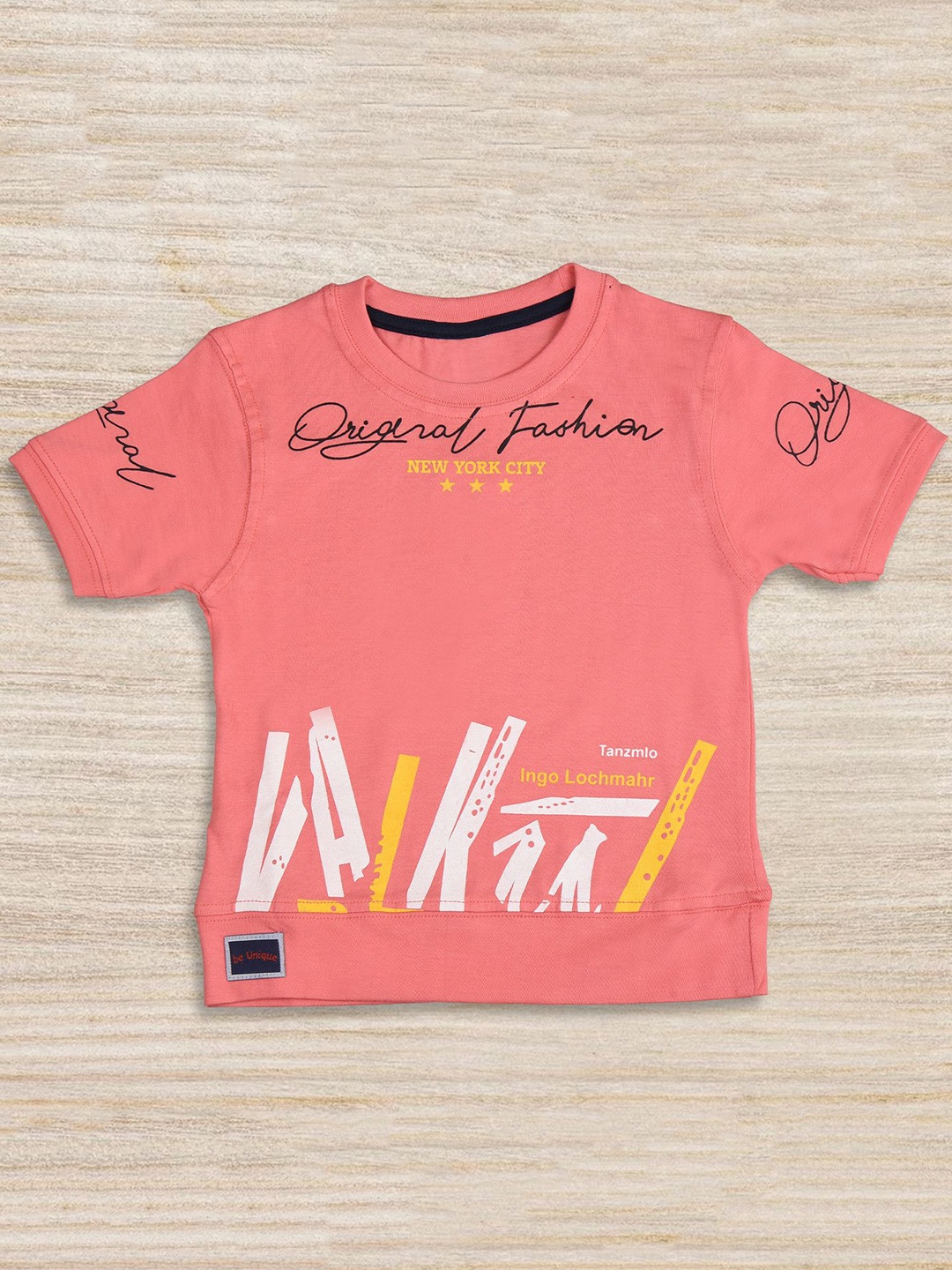 

BAESD Boys Typography Printed Pure Cotton T-shirt, Pink