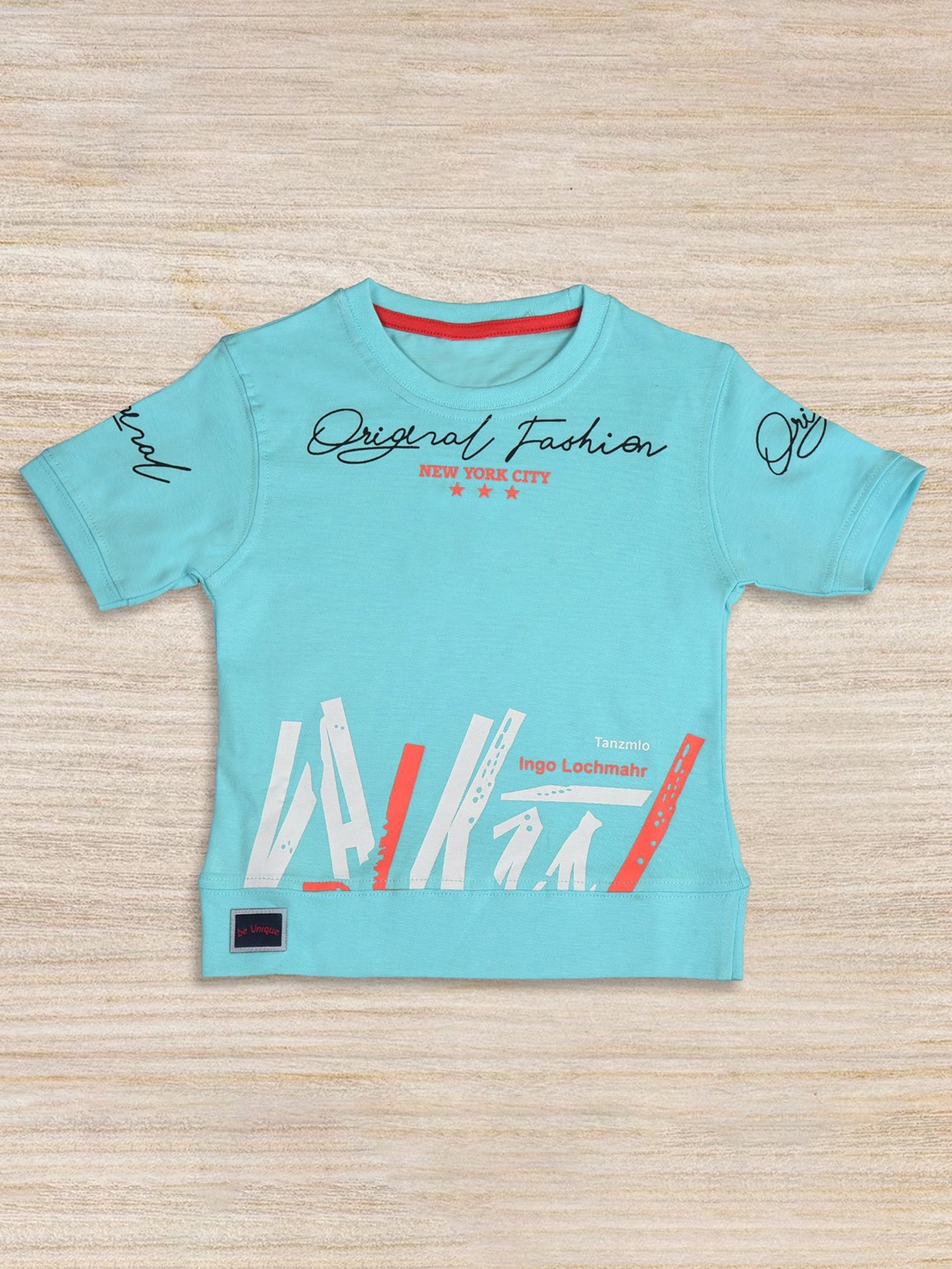 

BAESD Boys Typography Printed Pure Cotton T-shirt, Blue