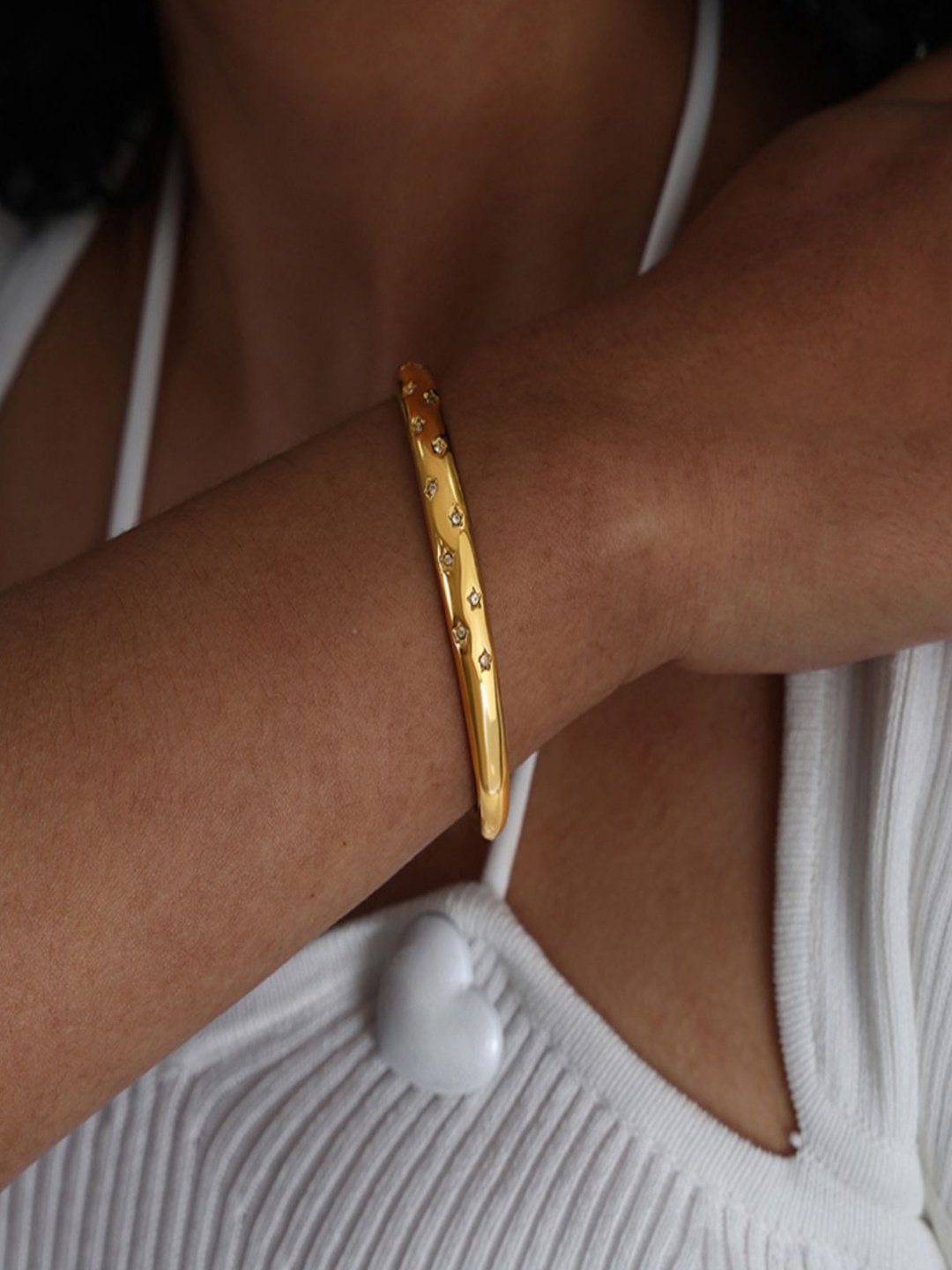 

AQUASTREET Starry 18K Gold-Plated Waterproof Cuff Bracelet