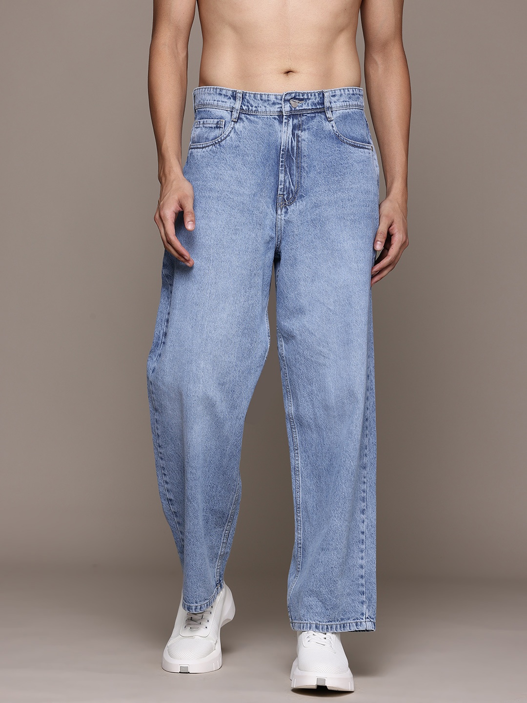 

The Roadster Life Co. Men Baggy Loose Fit Jeans, Blue