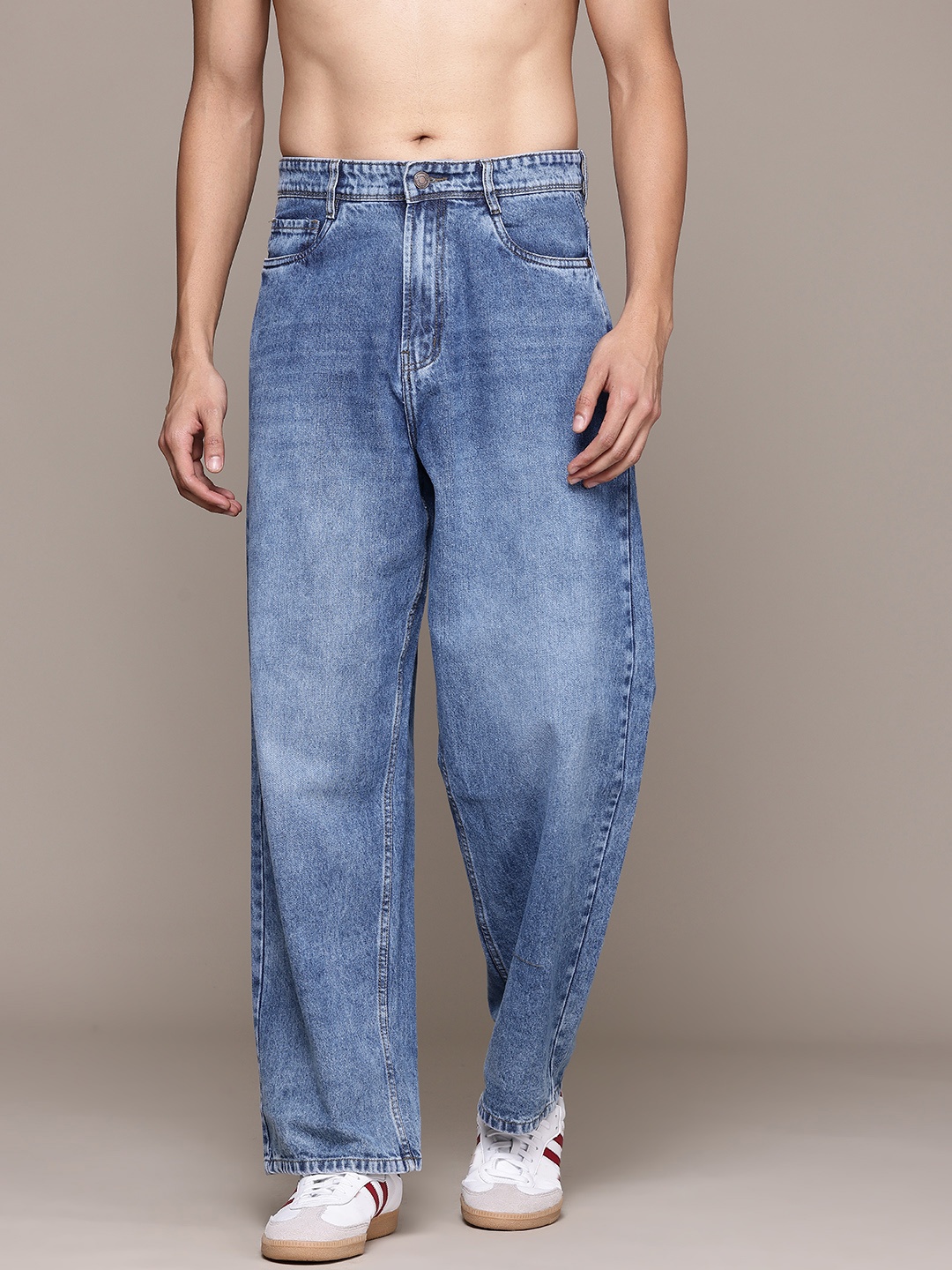 

The Roadster Life Co. Men Baggy Loose Fit Jeans, Blue