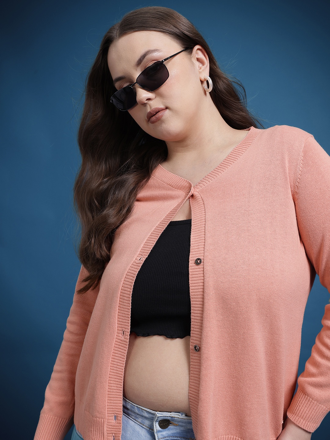 

The Roadster Life Co. Plus Size Cardigan, Peach