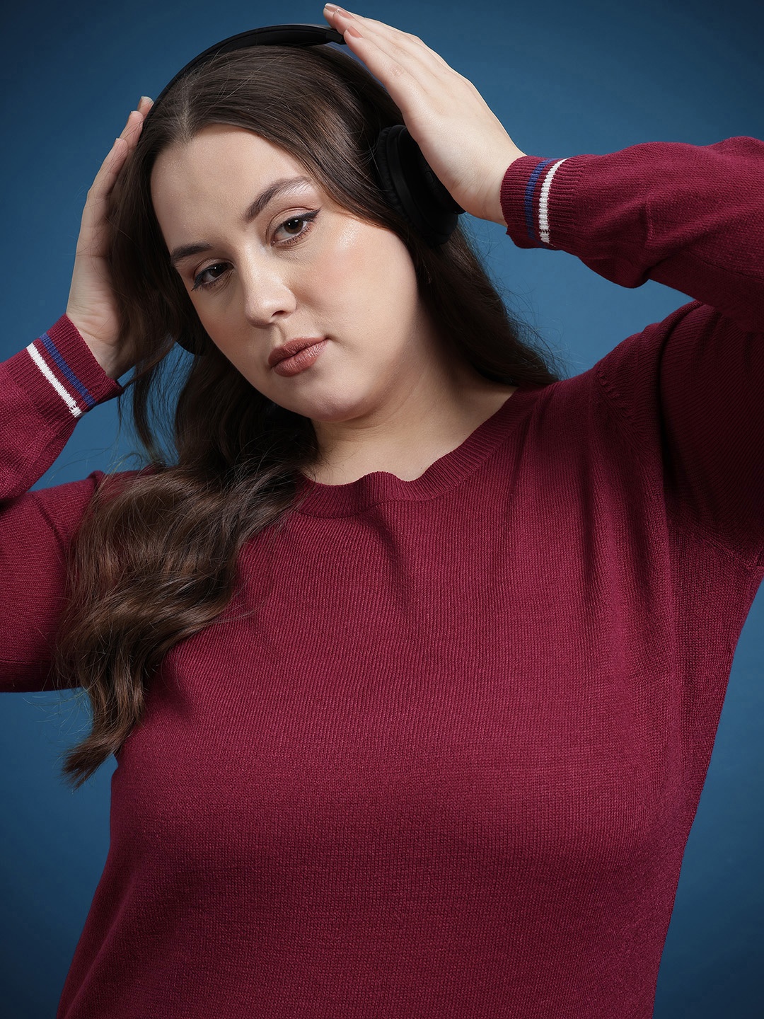 

The Roadster Life Co. Plus Size Acrylic Pullover, Burgundy