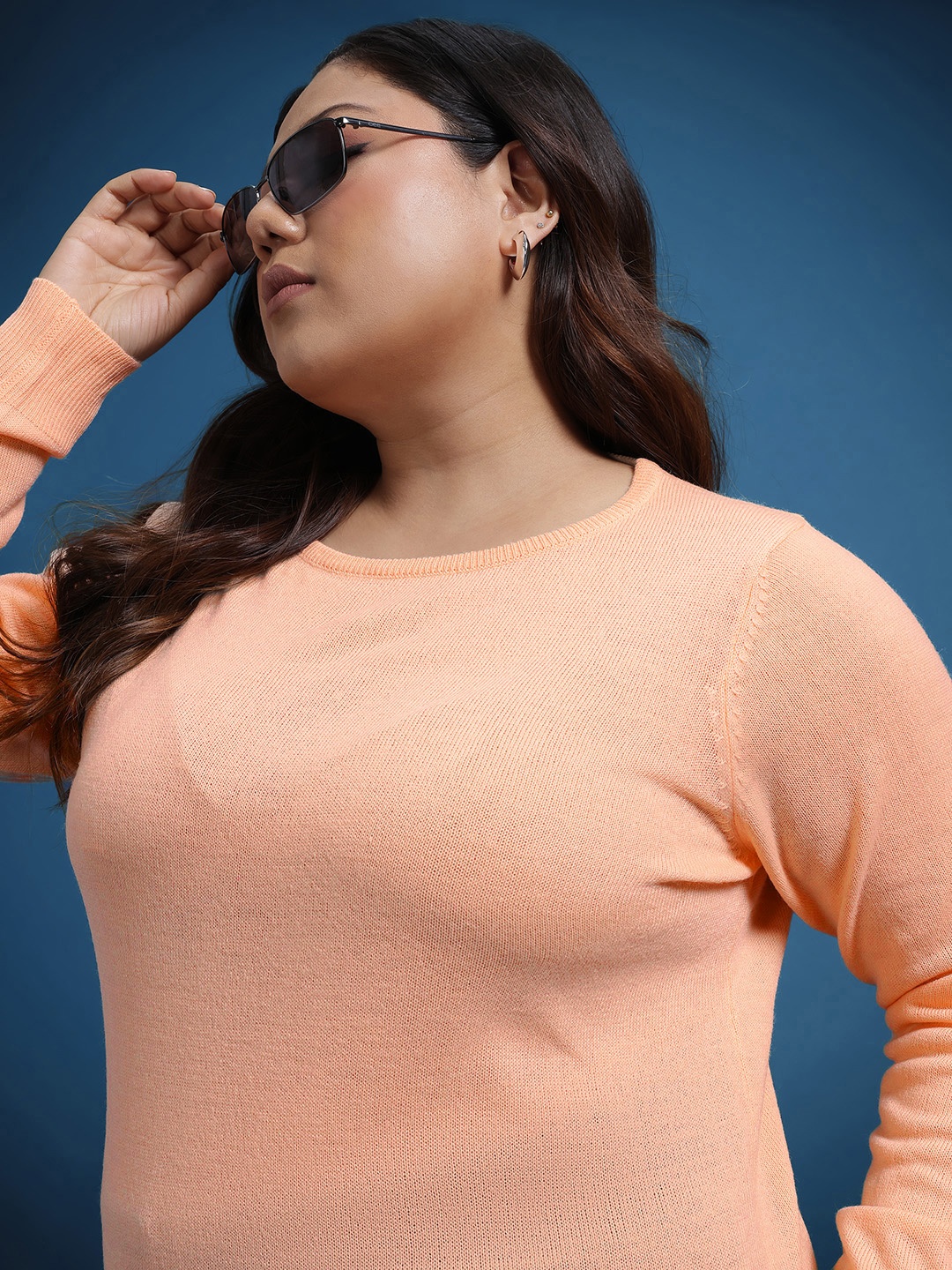 

The Roadster Life Co. Plus Size Acrylic Pullover, Peach