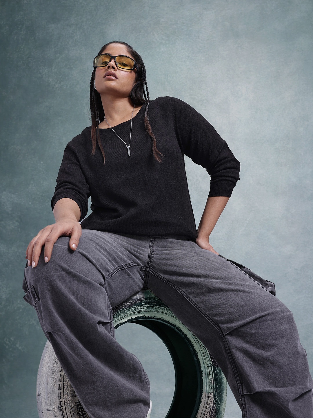 

The Roadster Lifestyle Co. Plus Size Acrylic Pullover, Black