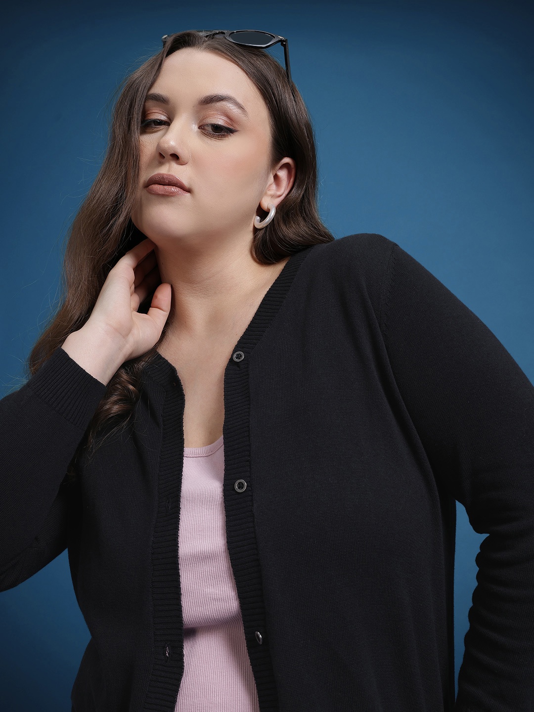 

The Roadster Life Co. Plus Size Pure Cotton Cardigan, Black