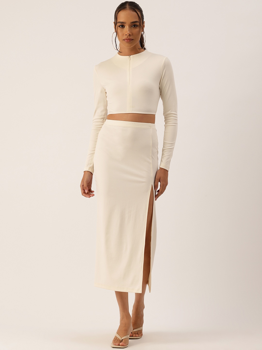 

bebe All Day Solid Co-Ords, Cream