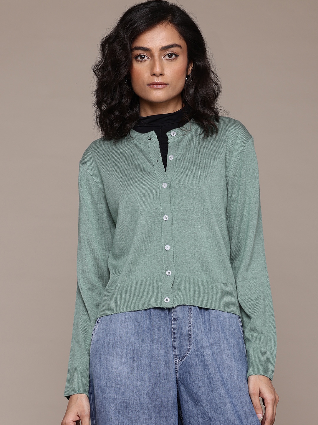 

The Roadster Lifestyle Co. Pure Acrylic Cardigan, Green