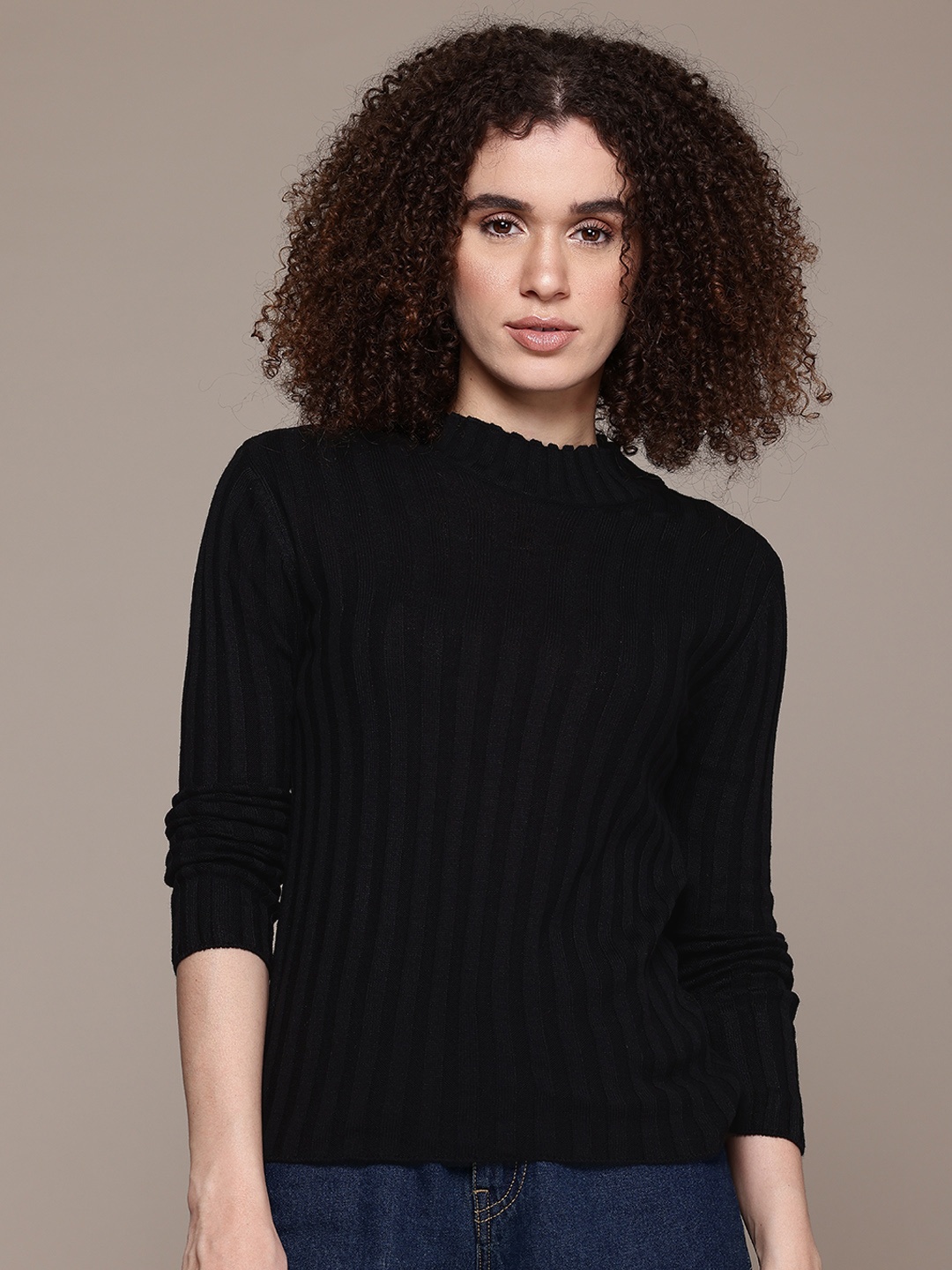 

The Roadster Lifestyle Co. Ribbed Acrylic Pullover, Black