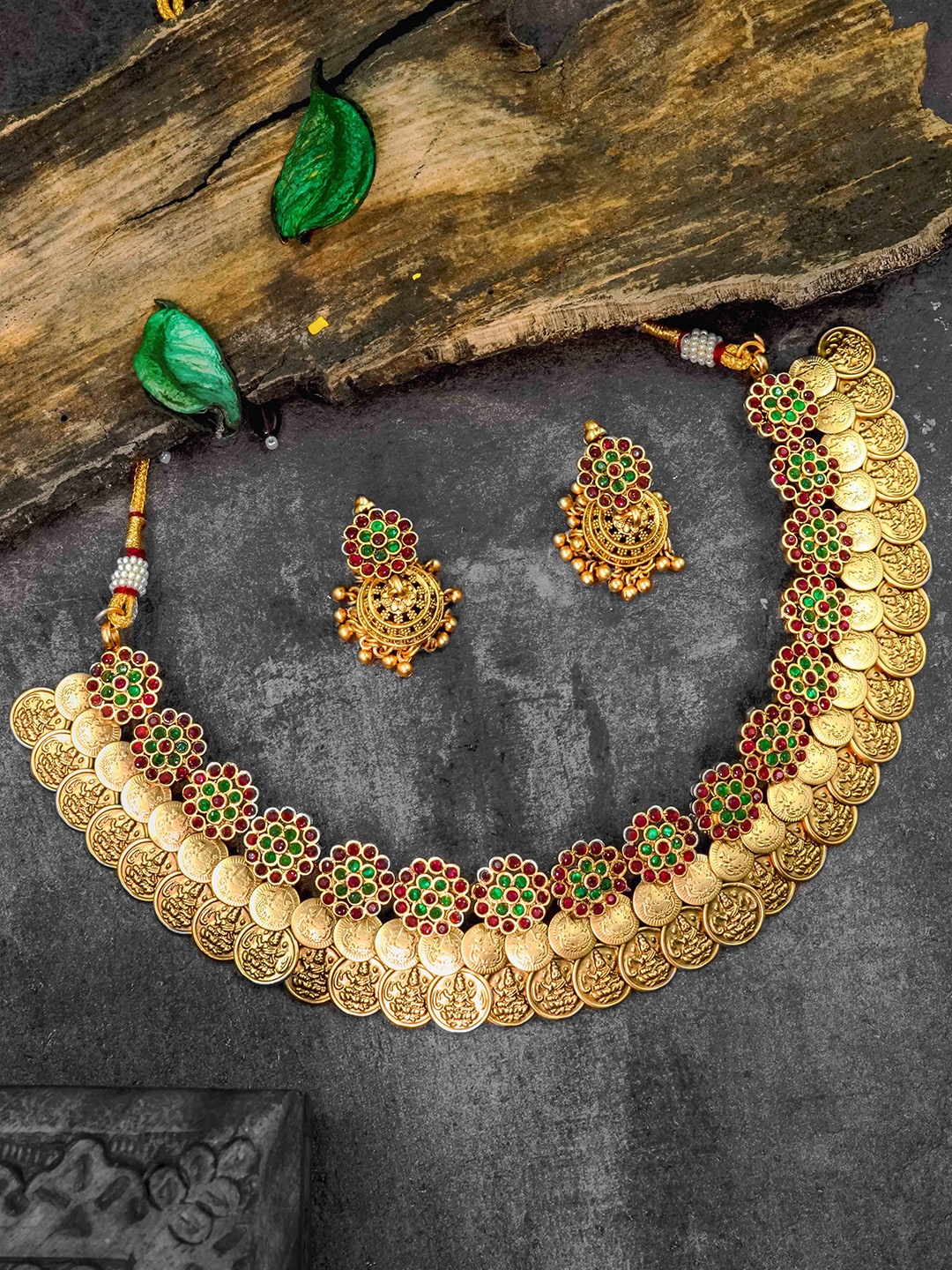 

GRIIHAM Gold Plated CZ Studded Jewellery Set