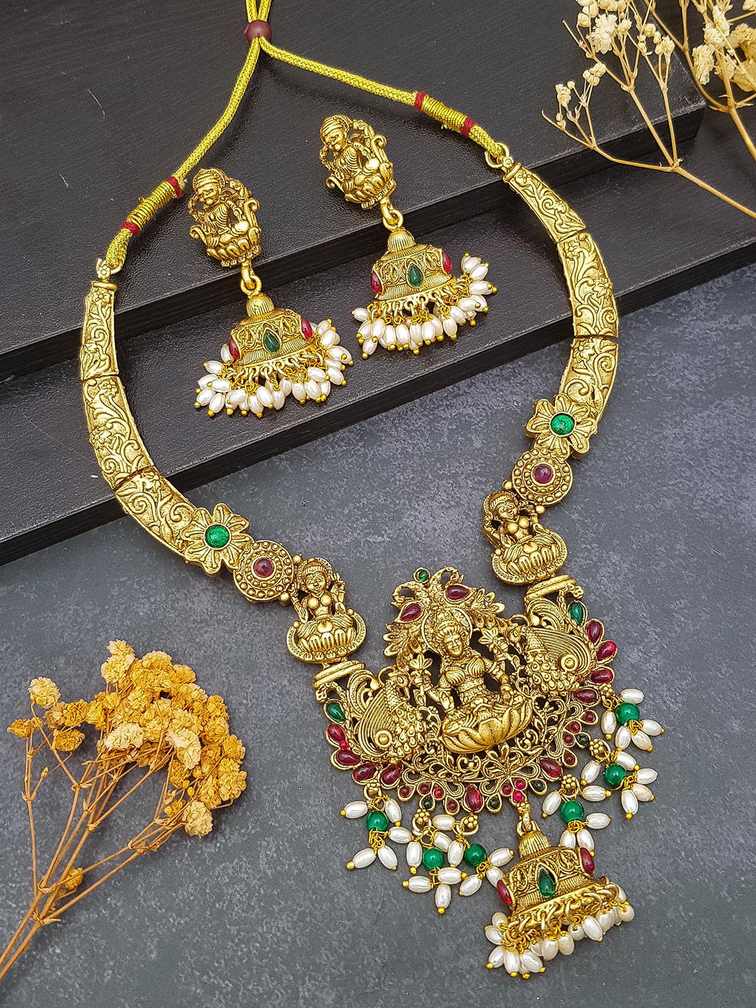 

GRIIHAM Gold Plated AD Studded Jewellery Set