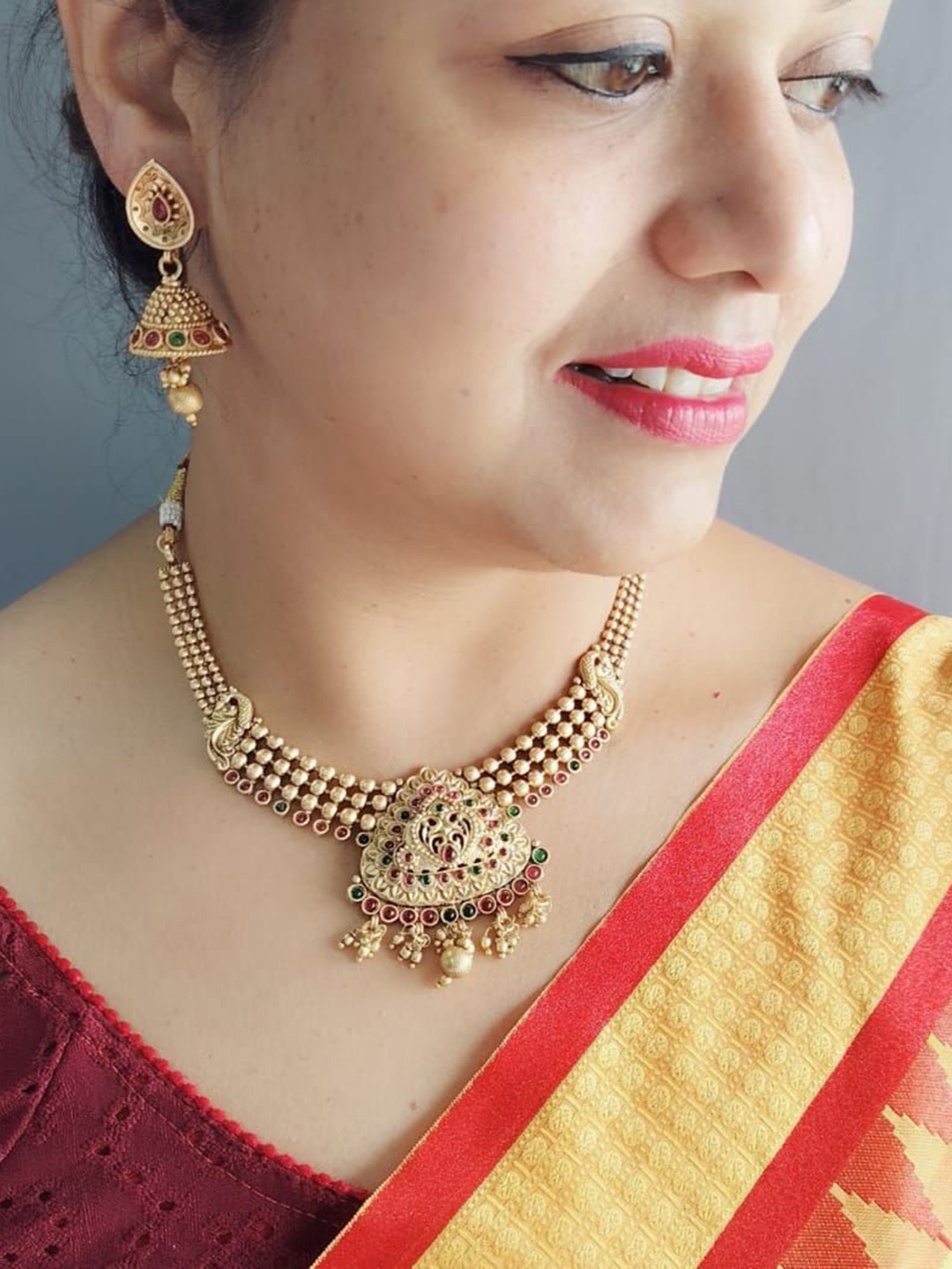 

GRIIHAM Gold-Plated CZ Studded Jewellery Set