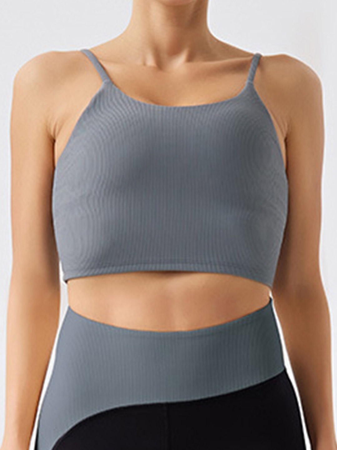 

LULU & SKY Fitted Crop Top, Grey