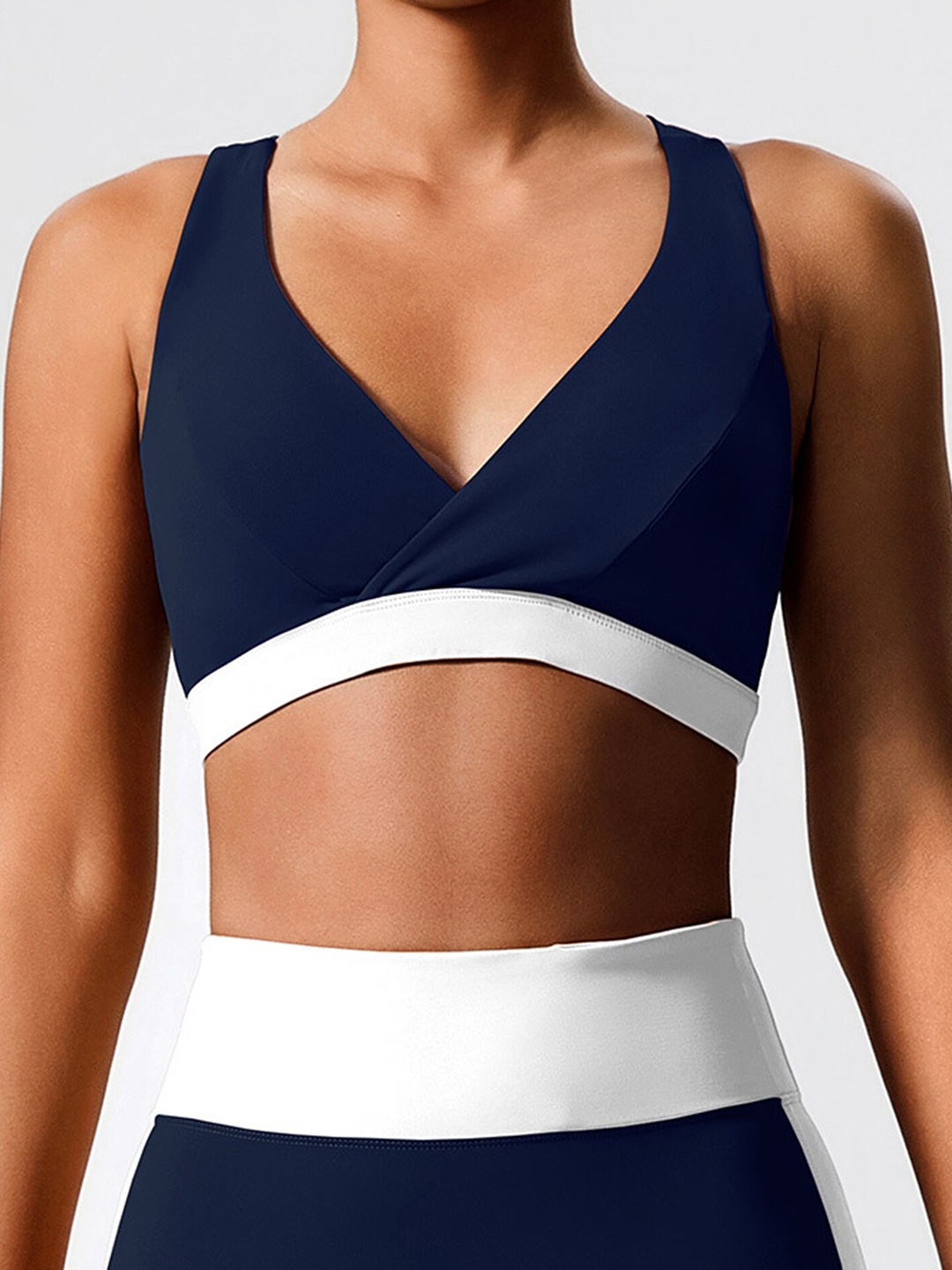 

LULU & SKY Blue Sleeveless Styled Back Crop Top
