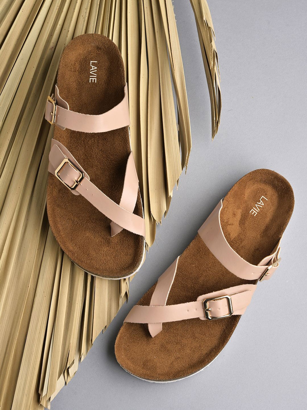 

Lavie One Toe Flats With Buckles, Nude