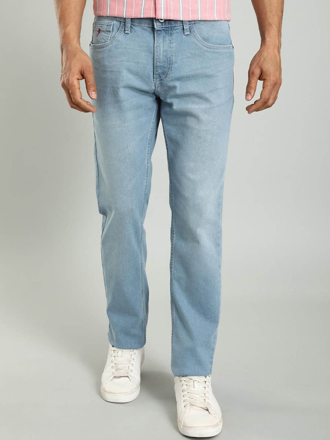 

Indian Terrain Men Brooklyn Slim Fit Clean Look Light Fade Stretchable Jeans, Blue