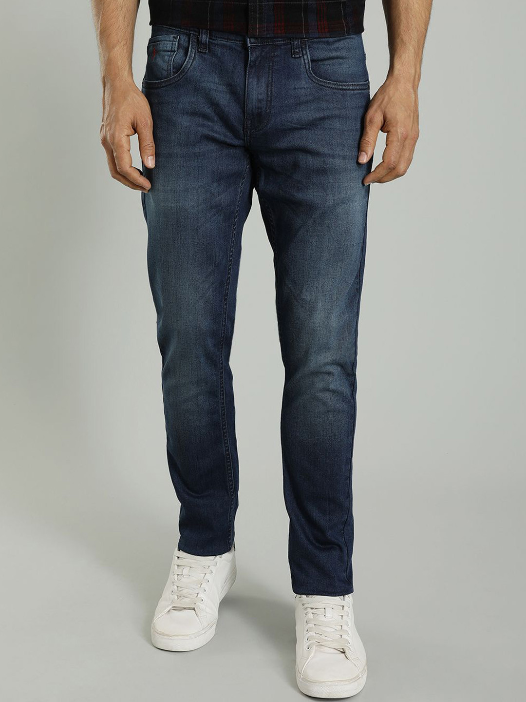 

Indian Terrain Men Kruger Skinny Fit Light Fade Clean Look Stretchable Jeans, Blue