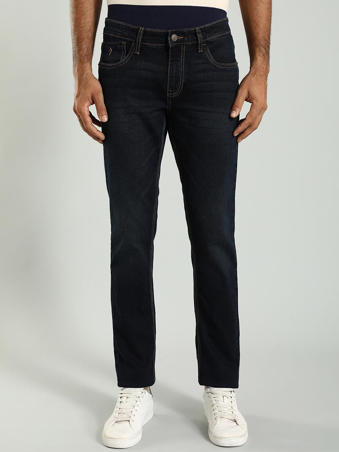 

Indian Terrain Men Brooklyn Slim Fit Clean Look Stretchable Jeans, Blue