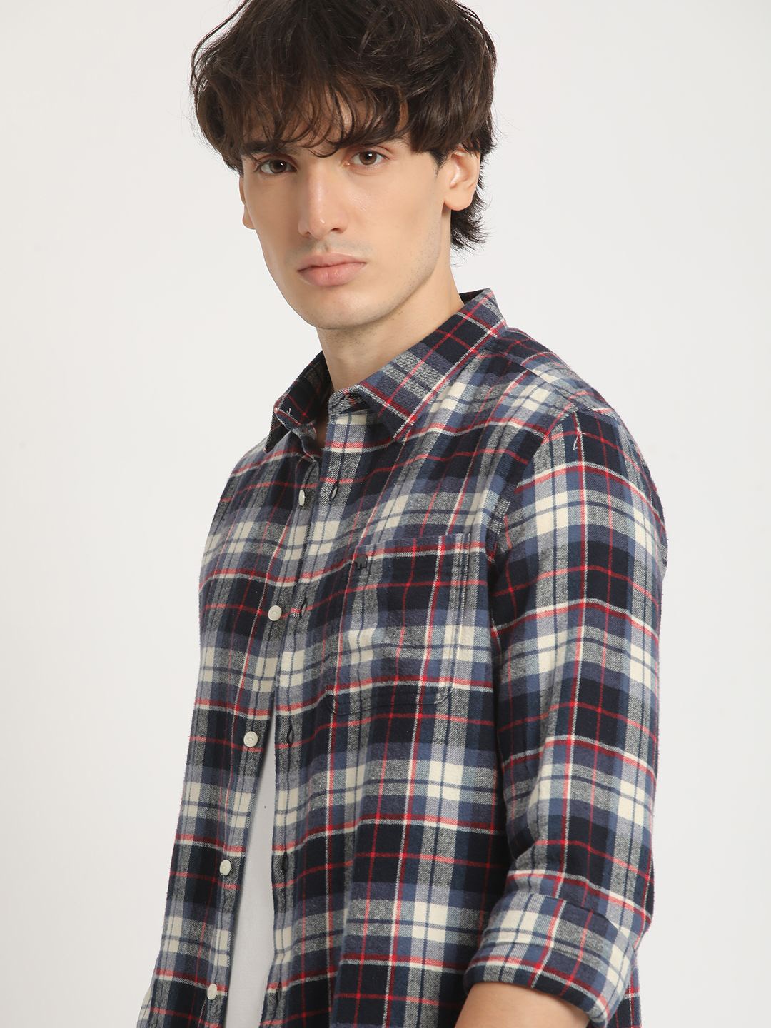 

THE BEAR HOUSE Men's Checked Slim Fit Casual Shirt, Blue