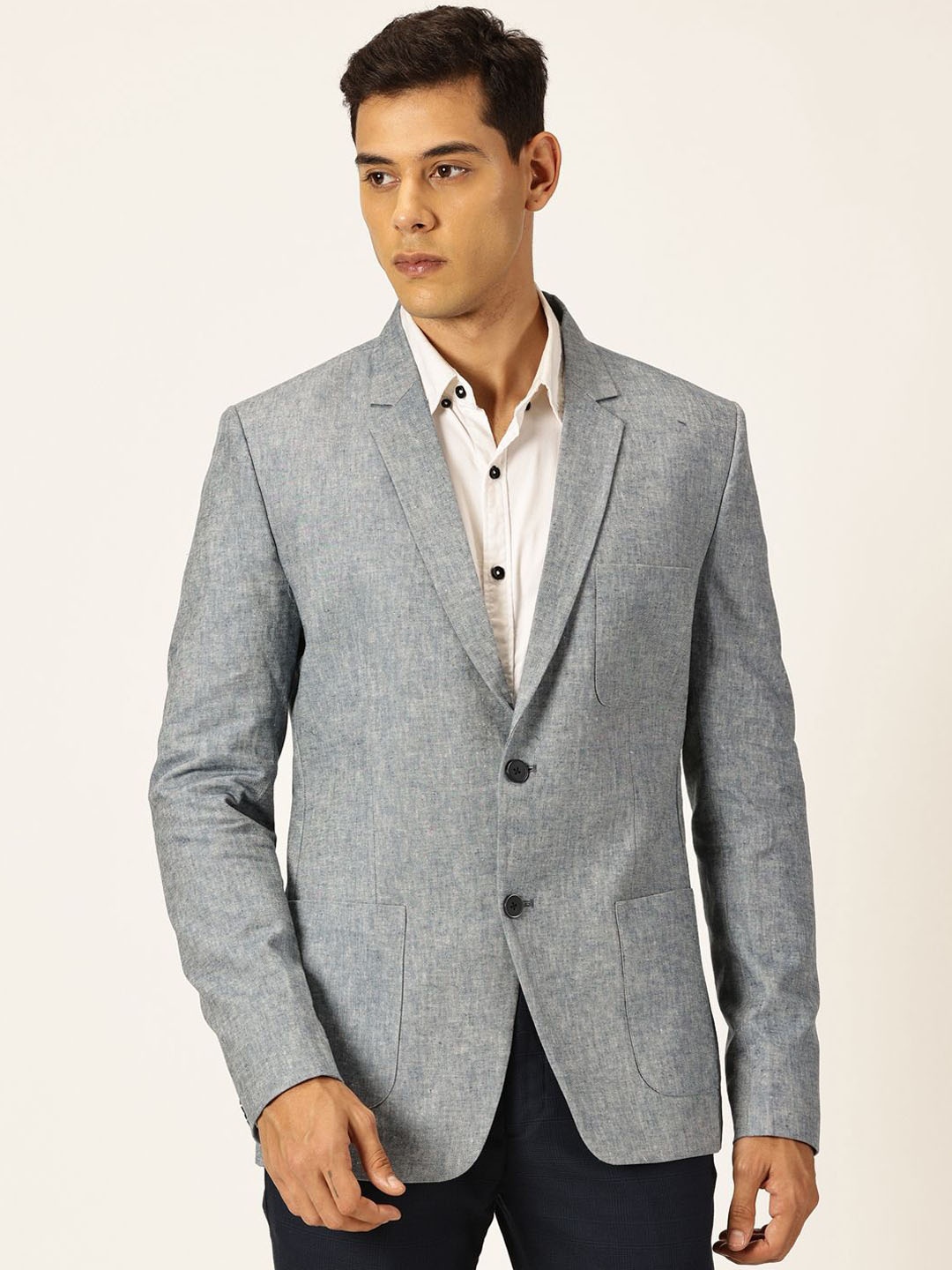 

Thomas Scott Linen Slim Fit Single Breasted Blazer, Grey