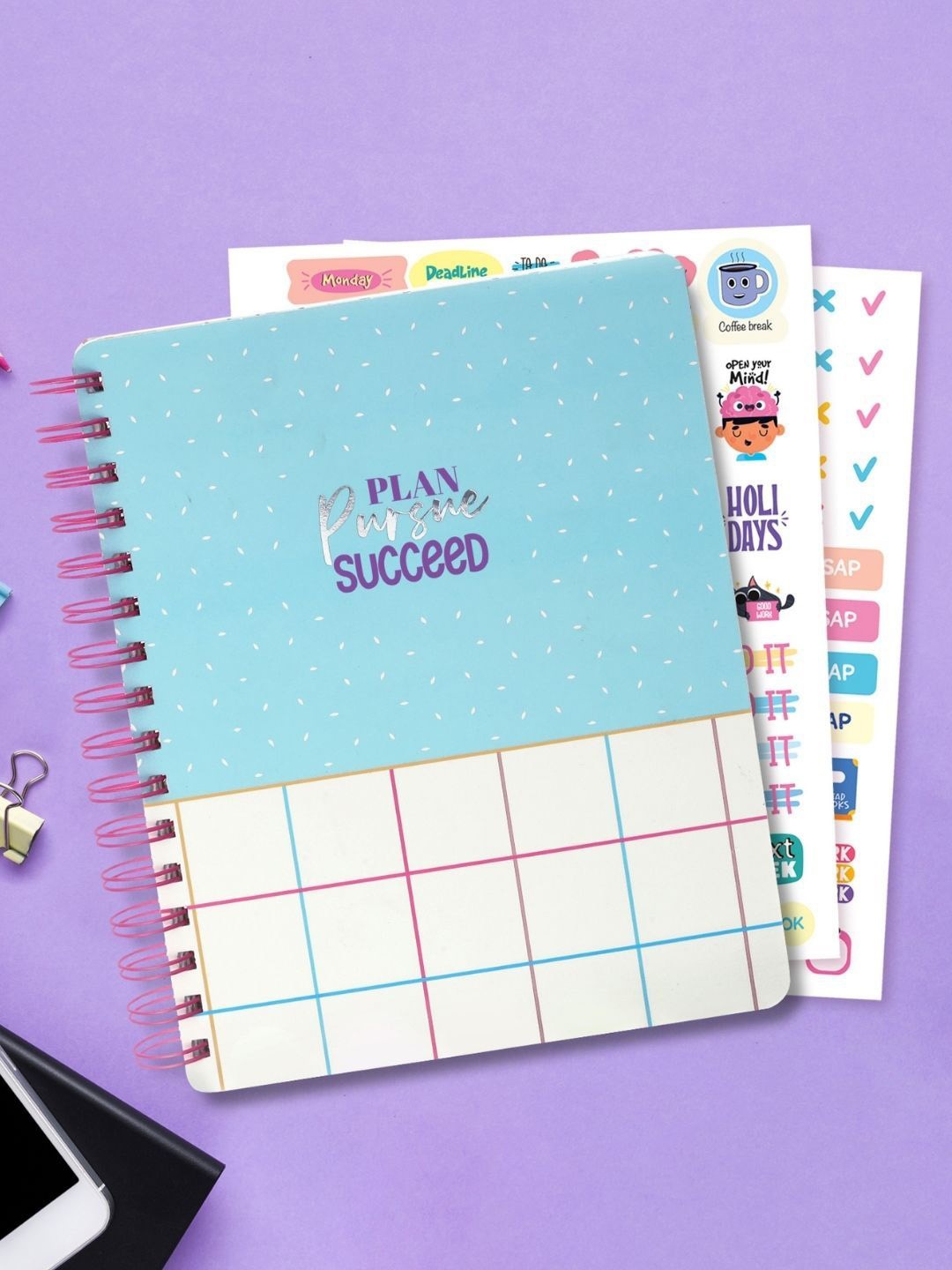 

Doodle Printed Planner Stationery, Blue