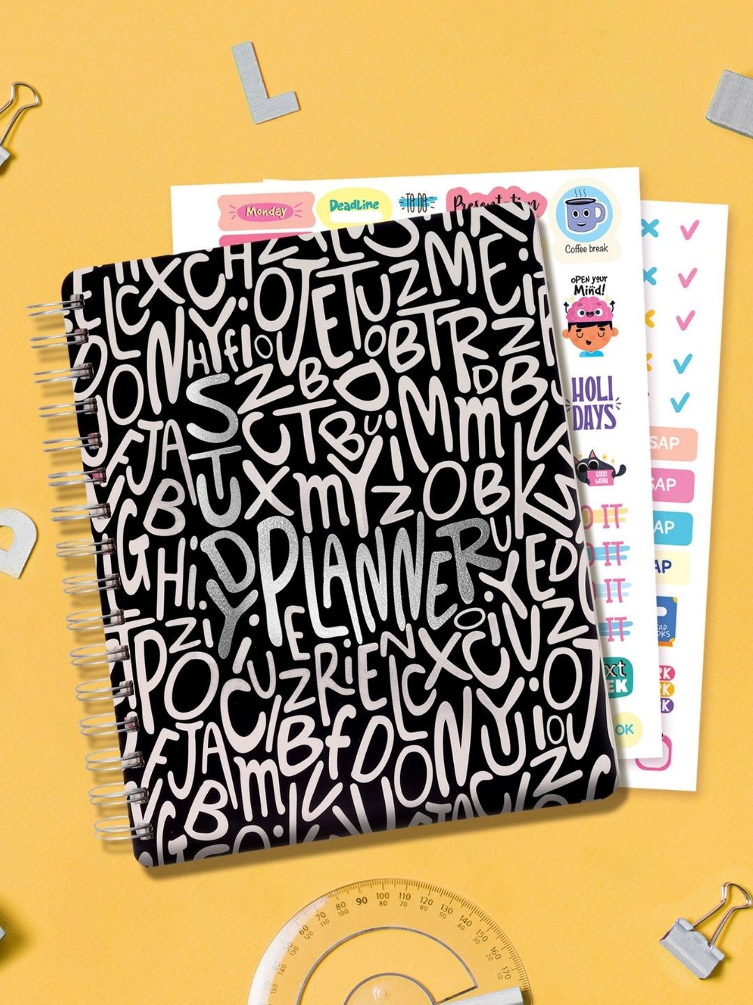 

Doodle Printed Study Planner, Black