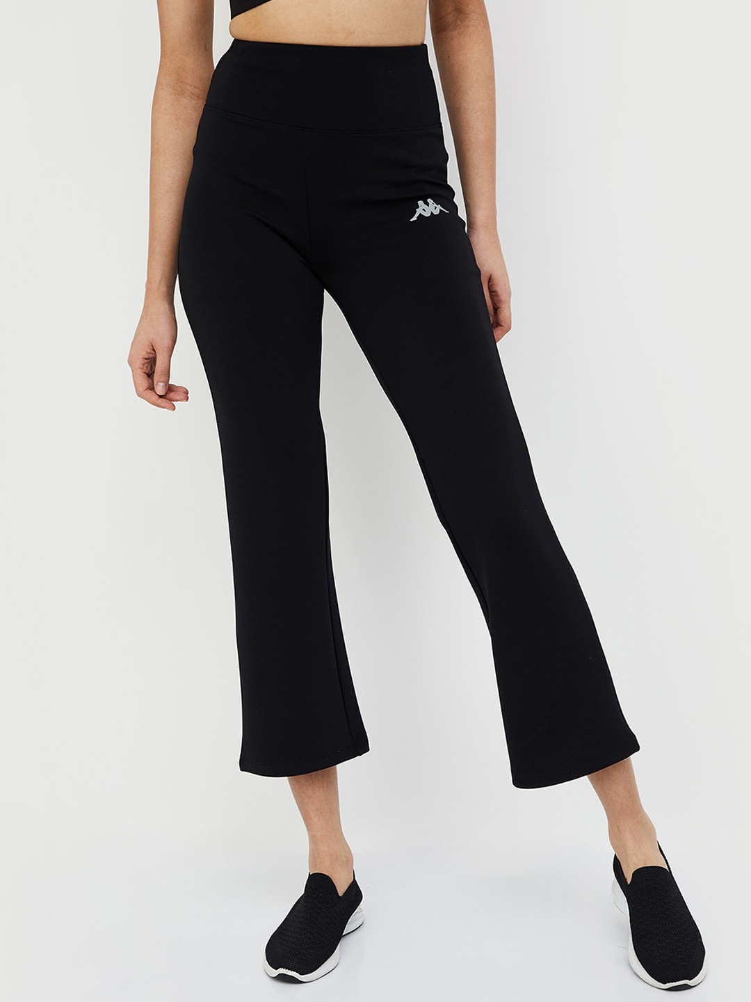 

Kappa Women Mid-Rise Cropped Trousers, Black