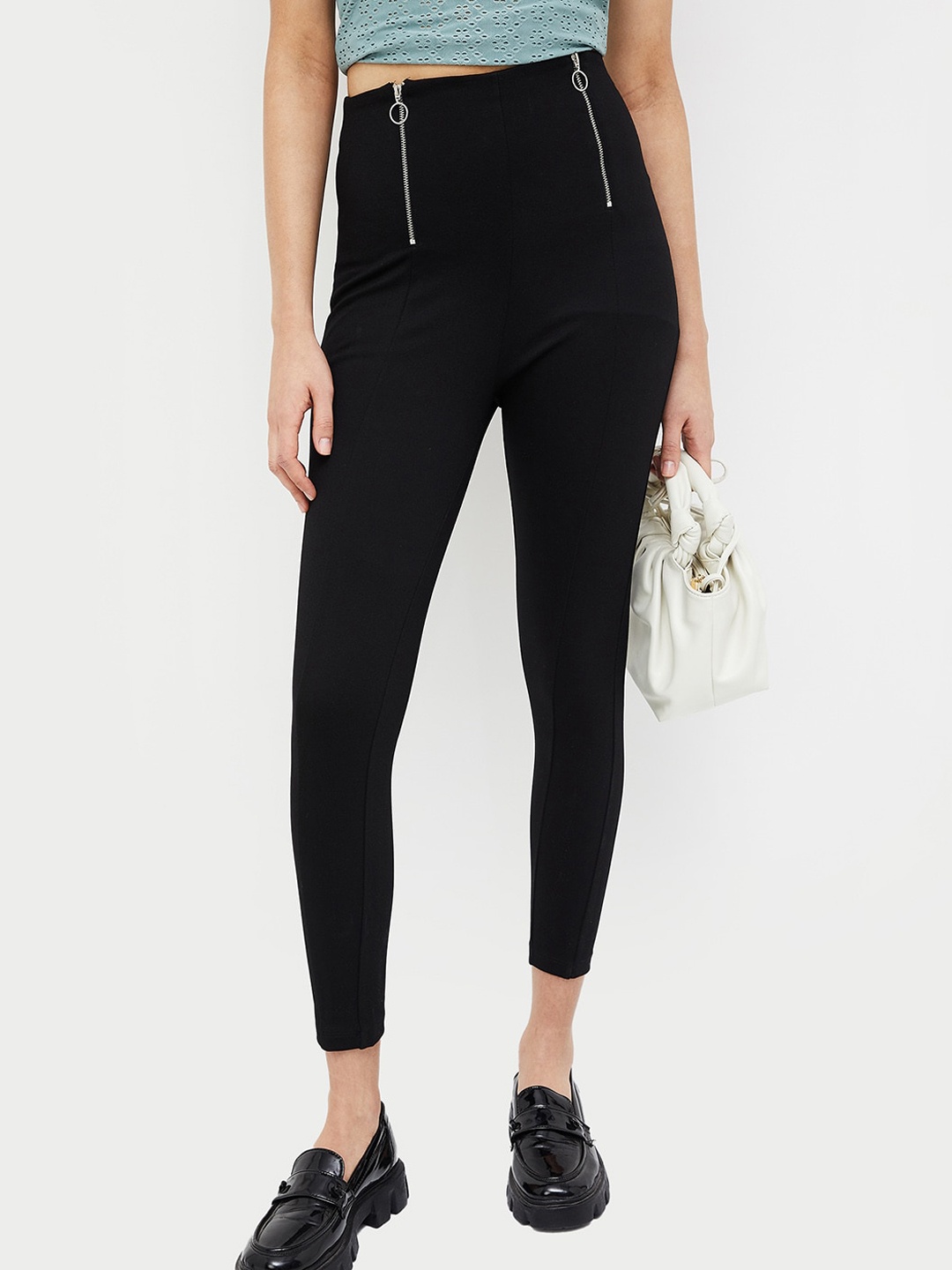 

Ginger by Lifestyle Women Mid-Rise Regular Trousers, Black