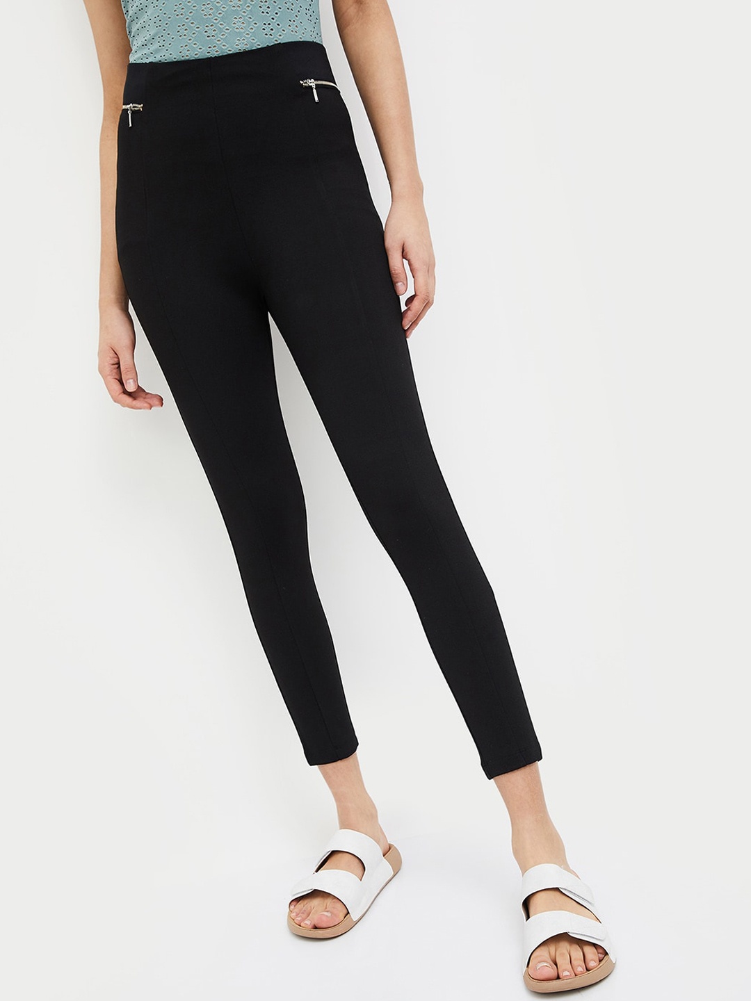 

Ginger by Lifestyle Women Mid-Rise Regular Trousers, Black