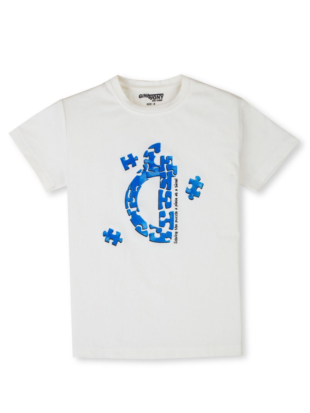 

Gini and Jony Boys Graphic Printed Round Neck T-shirt, White