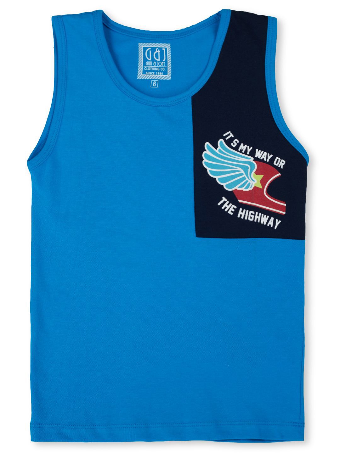 

Gini and Jony Boys Graphic Printed Round Neck Cotton T-shirt, Blue