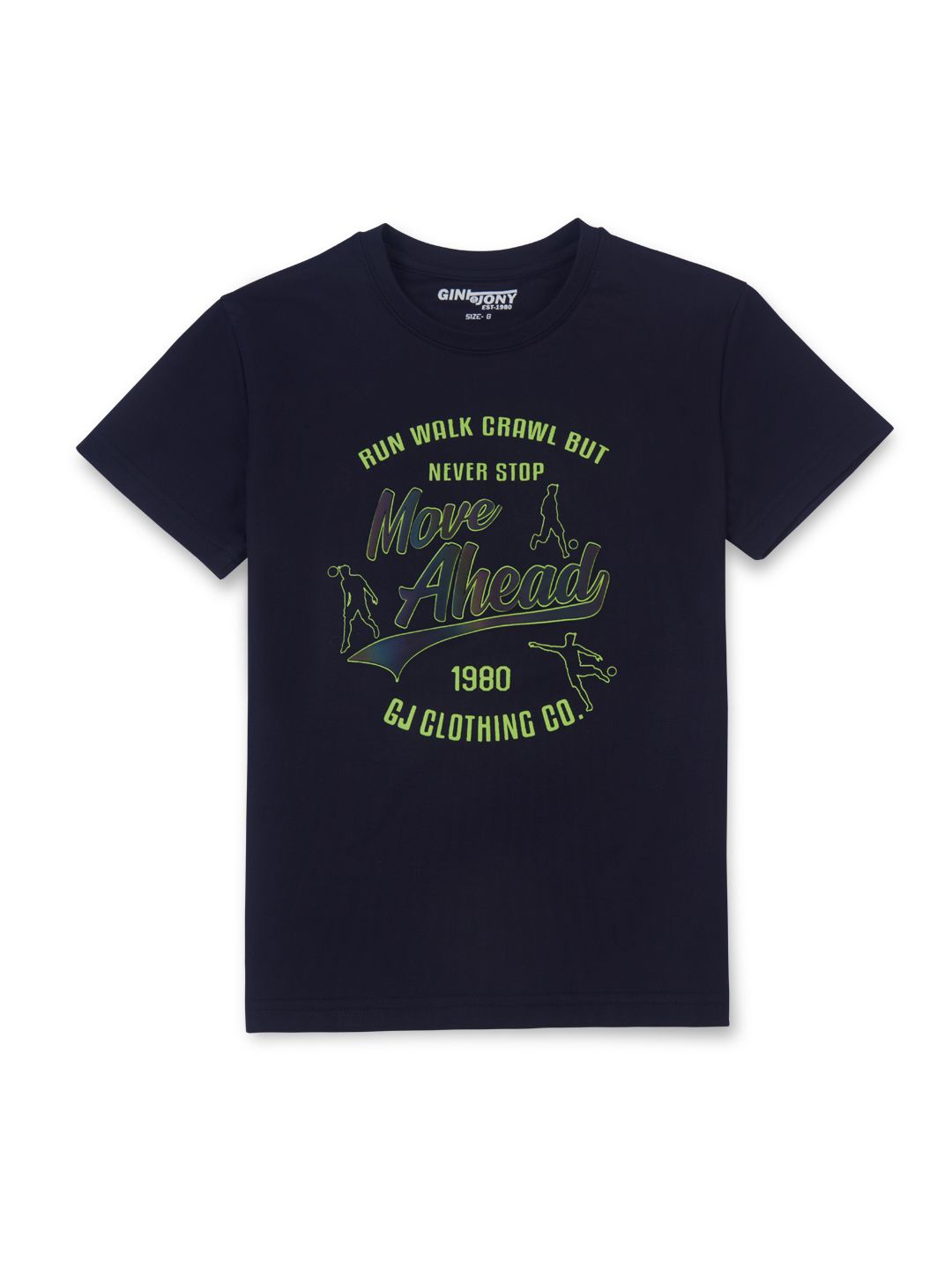 

Gini and Jony Boys Typography Printed Round Neck T-shirt, Navy blue