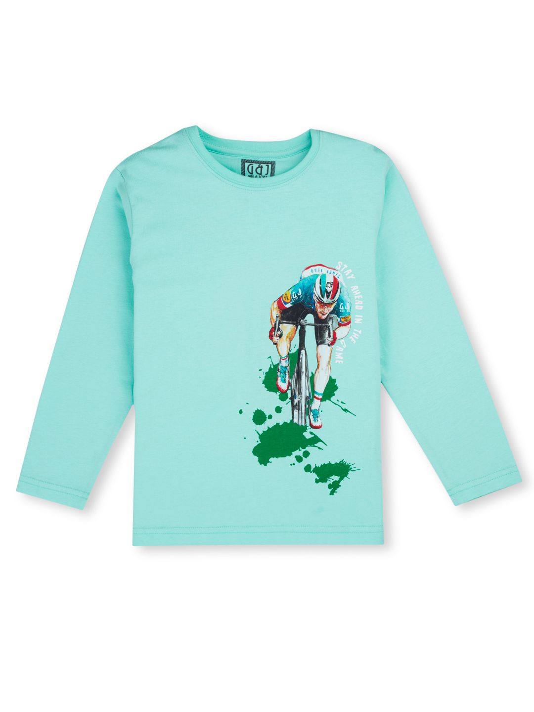 

Gini and Jony Boys Graphic Printed Long Sleeves Cotton T-shirt, Green